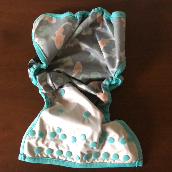 Coveralls Blueberry Koi Fish Diaper Cover - Picture 6 of 11